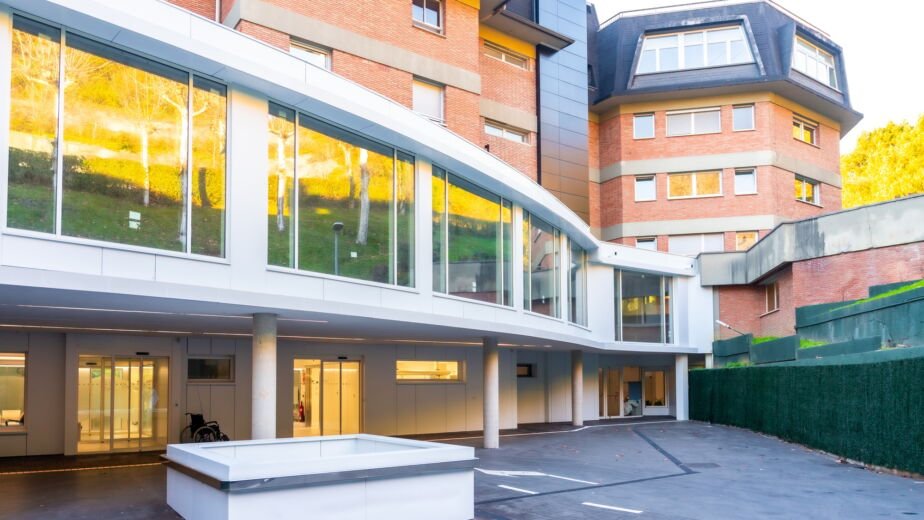 Exterior of the building of a modern hospital