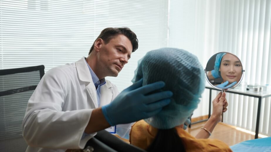 Plastic Surgeon Talking to Patient